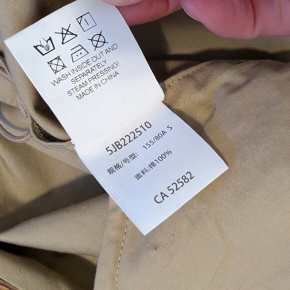 JNBY Beige Cotton Hooded Oversized Long Sleeve Full Zip Coat Jacket, size S - Picture 9 of 9